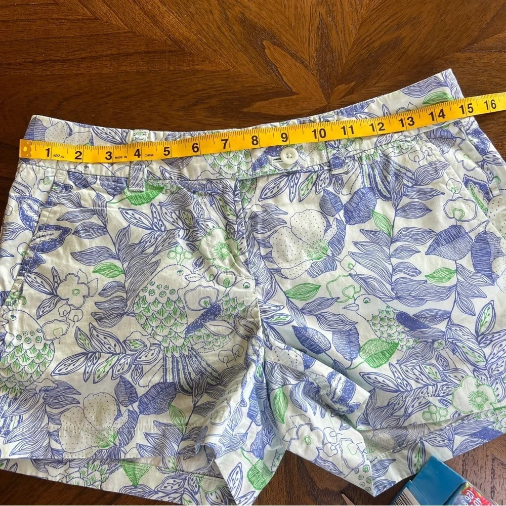 Vineyard Vines Size 0 Cordia Floral Dayboat Shorts Blue Green White Wintermint - Picture 7 of 9